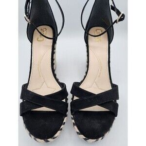 circus by sam edelman espadrilles black velvet strappy sz 9.5 Wedge